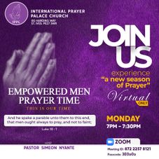 IPPC VIRTUAL MEN PRAYER MEETING MONDAYS